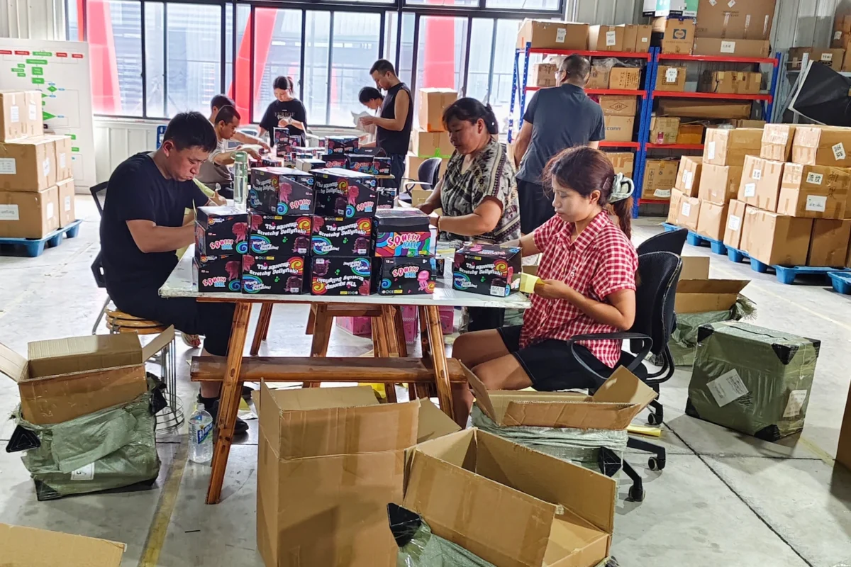 Large-scale product relabeling operation in a 3PL warehouse with multiple workstations