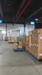 Customer dedicated storage areas with pallet management in a China warehouse