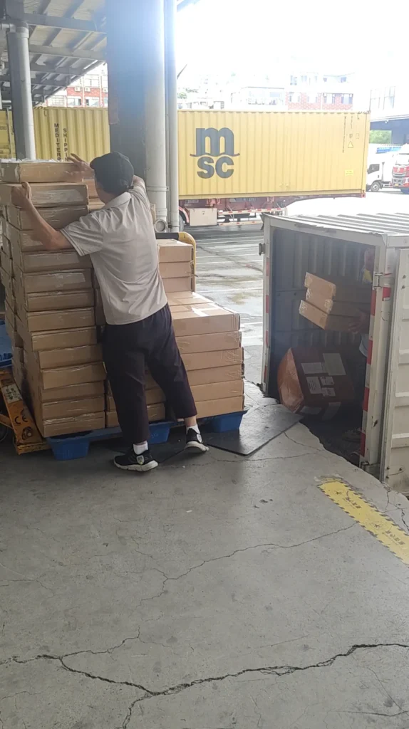 Supplier delivering products to a China warehouse for receiving
