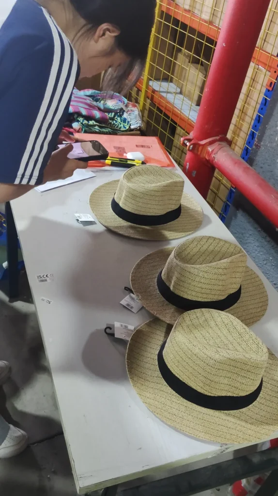 Warehouse staff recording cargo information after receiving products in China